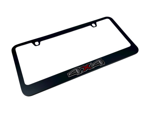 Ford 4x4 Black License Plate Frame - Color Logo (angled)