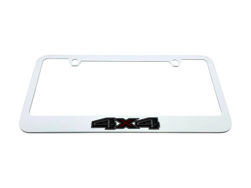 Ford 4X4 White License Plate Frame - Color Logo