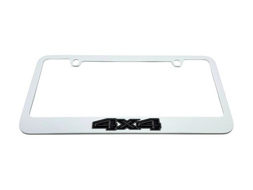 Ford 4X4 White License Plate Frame - Dark Logo
