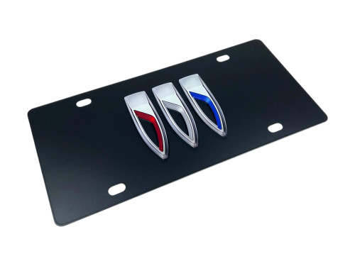 Buick Carbon Stainless Steel License Plate - Logo Only (angled)