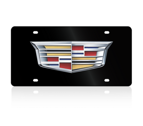 Cadillac Logo Black Acrylic License Plate