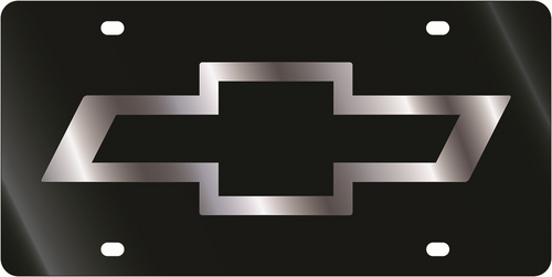 Chevrolet Bowtie Outline Black Acrylic License Plate