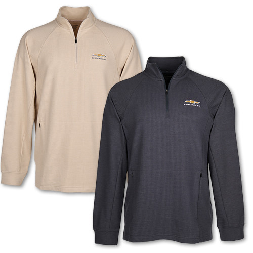 Chevrolet Gold Bowtie 1/4 Zip Waffle Pullover Jacket