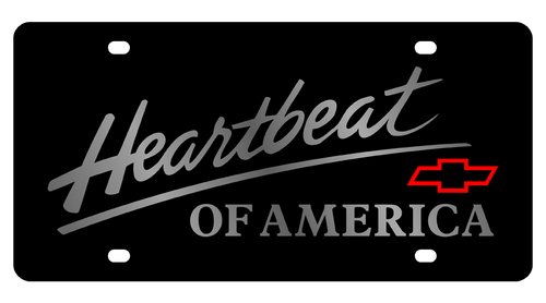 Chevrolet Heartbeat of America Black Acrylic License Plate - Mirror