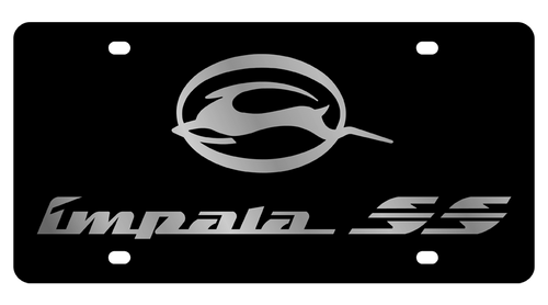 Chevrolet Impala SS Black Acrylic License Plate - Mirror