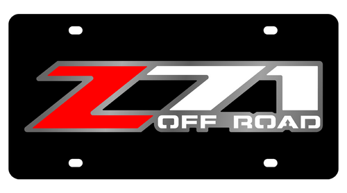Chevrolet Z71 Off Road Black Acrylic License Plate