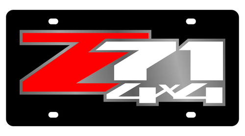 Chevrolet Z71 4X4 Black Acrylic License Plate
