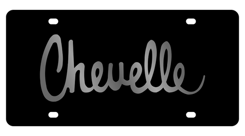 Chevrolet Chevelle Black Acrylic License Plate - Mirror Script