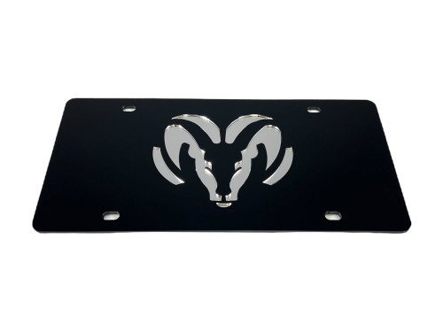 Dodge Ram Head Black Acrylic License Plate