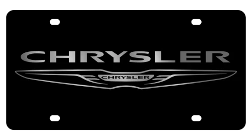 Chrysler Black Acrylic License Plate