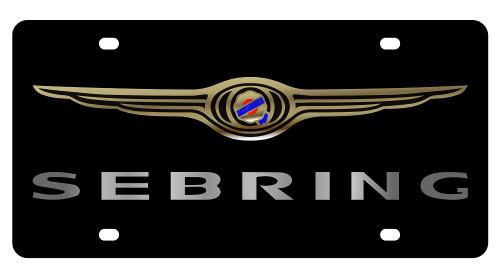 Chrysler Sebring Black Acrylic License Plate - Mirror Lettering