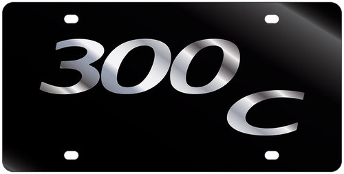 Chrysler 300C Black Acrylic License Plate
