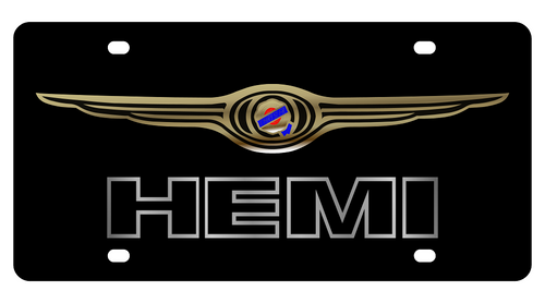 Chrysler Hemi Black Acrylic License Plate