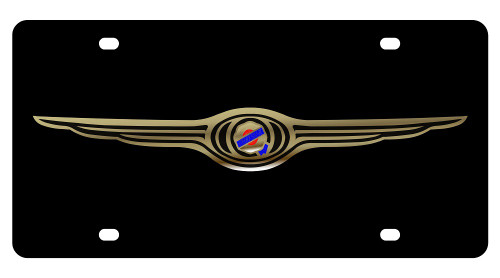 Chrysler Black Acrylic License Plate - Logo Only
