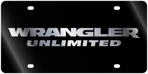 Jeep Wrangler Unlimited Black Acrylic License Plate
