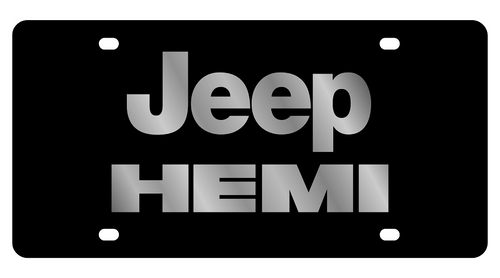 Jeep Hemi Black Acrylic License Plate