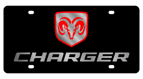 Dodge Charger Black Acrylic License Plate