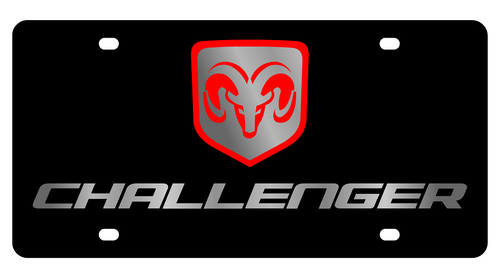 Dodge Challenger Black Acrylic License Plate