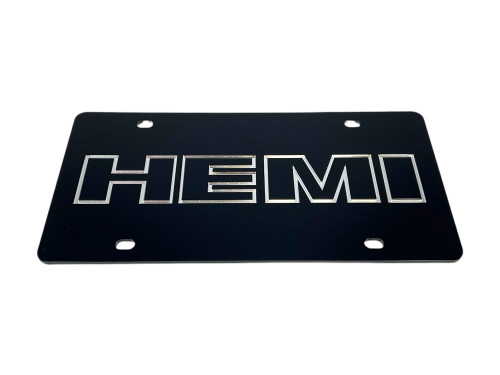 Hemi Black Acrylic License Plate