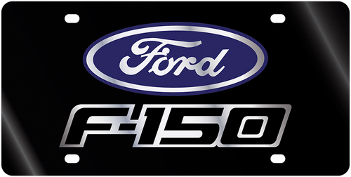 Ford Oval F-150 Black Acrylic License Plate