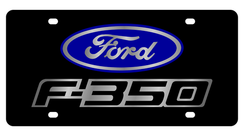 Ford Oval F-350 Black Acrylic License Plate