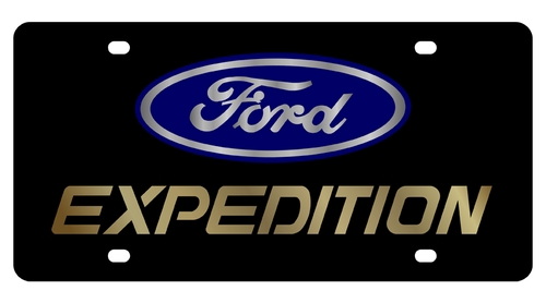 Ford Gold Expedition Black Acrylic License Plate