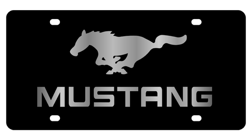 Ford Mustang Pony Black Acrylic License Plate