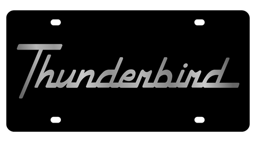 Ford Thunderbird Script Black Acrylic License Plate