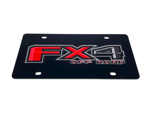 Ford FX4 Off Road Black Acrylic License Plate