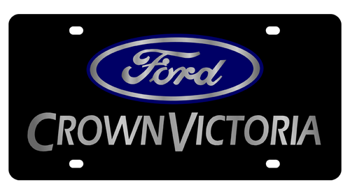 Ford Crown Victoria Black Acrylic License Plate