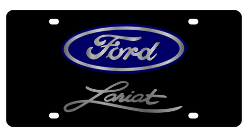 Ford Lariat Black Acrylic License Plate