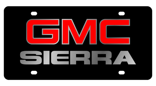 GMC Sierra Black Acrylic License Plate
