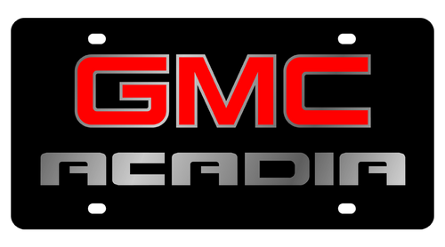 GMC Acadia Black Acrylic License Plate