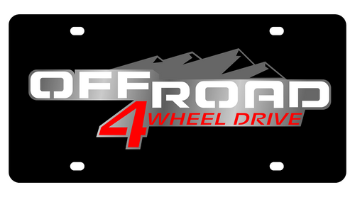 GMC Off Road 4 Wheel Drive Black Acrylic License Plate