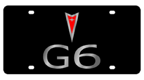 Pontiac G6 Black Acrylic License Plate