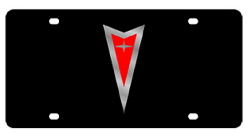 Pontiac Black Acrylic License Plate - Logo Only