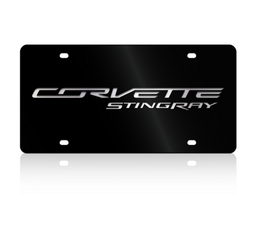 C7 Corvette Stingray Black Acrylic License Plate