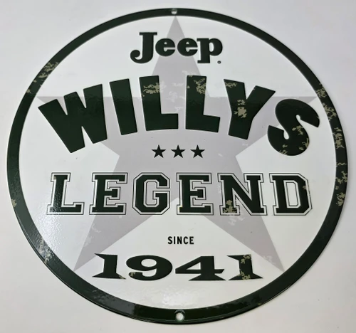 Jeep Willys Legend Emblem Metal Sign