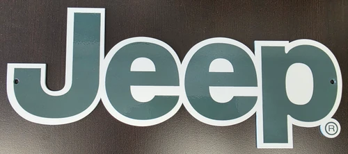 Jeep Green Script Metal Sign