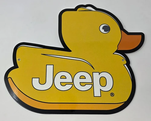 Jeep Yellow Duck Emblem Metal Sign