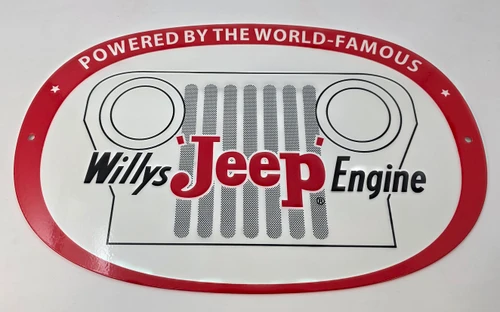 Jeep Willys Engine Metal Sign