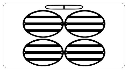 C5 Corvette Acrylic Rear Tail Light Louvers - Black