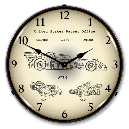 1990 Batman Batmobile Patent LED Backlit Clock