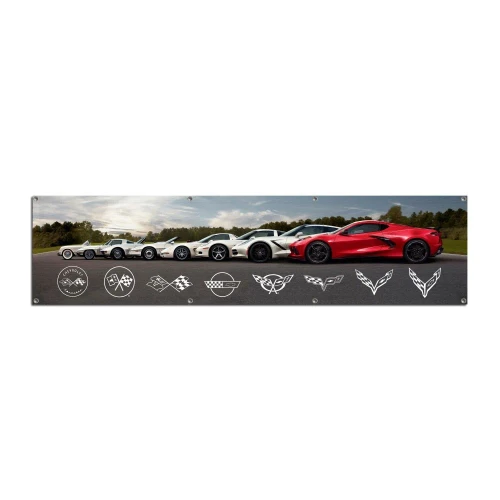 C1-C8 Corvette Generations Garage Banner