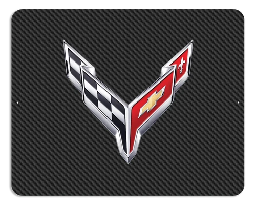 C8 Corvette Logo Metal Print Wall Sign