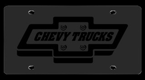 Chevy Trucks Carbon Stainless Steel License Plate