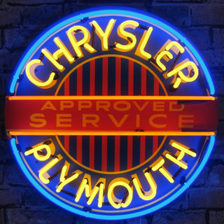 Chrysler Plymouth Neon Sign | Silkscreen Backing | Auto Gear Direct