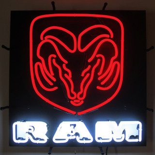 Dodge Ram Red Neon Sign | Silkscreen Backing | Auto Gear Direct