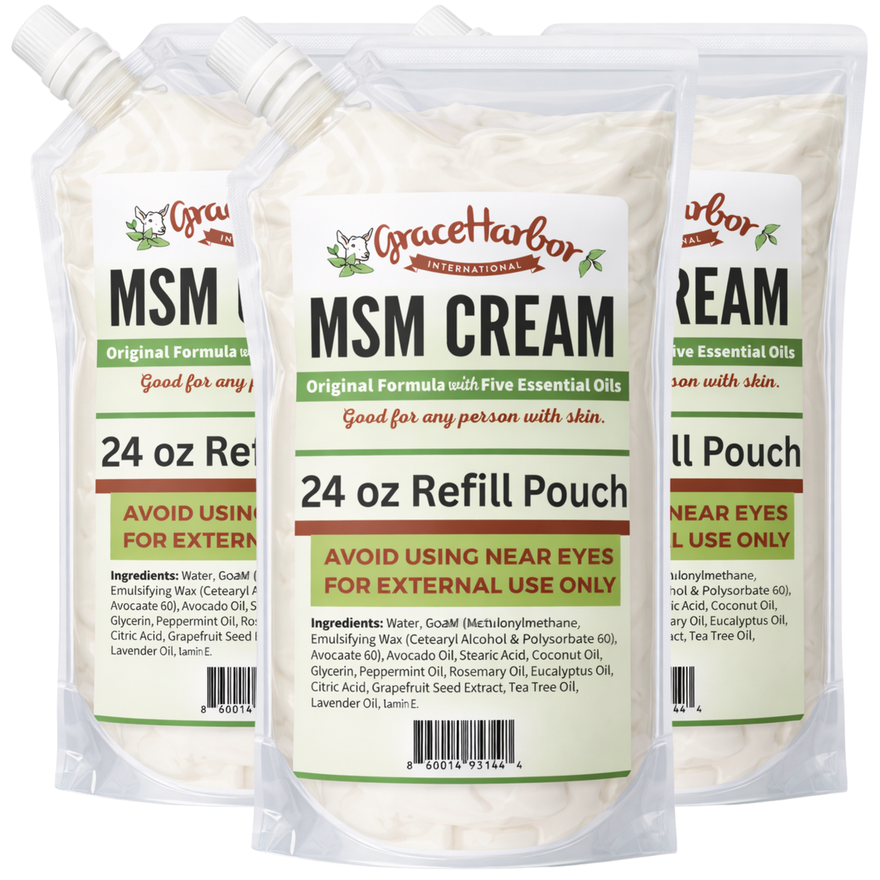 Original MSM Cream 24 oz Refill Pouch 3-Pack