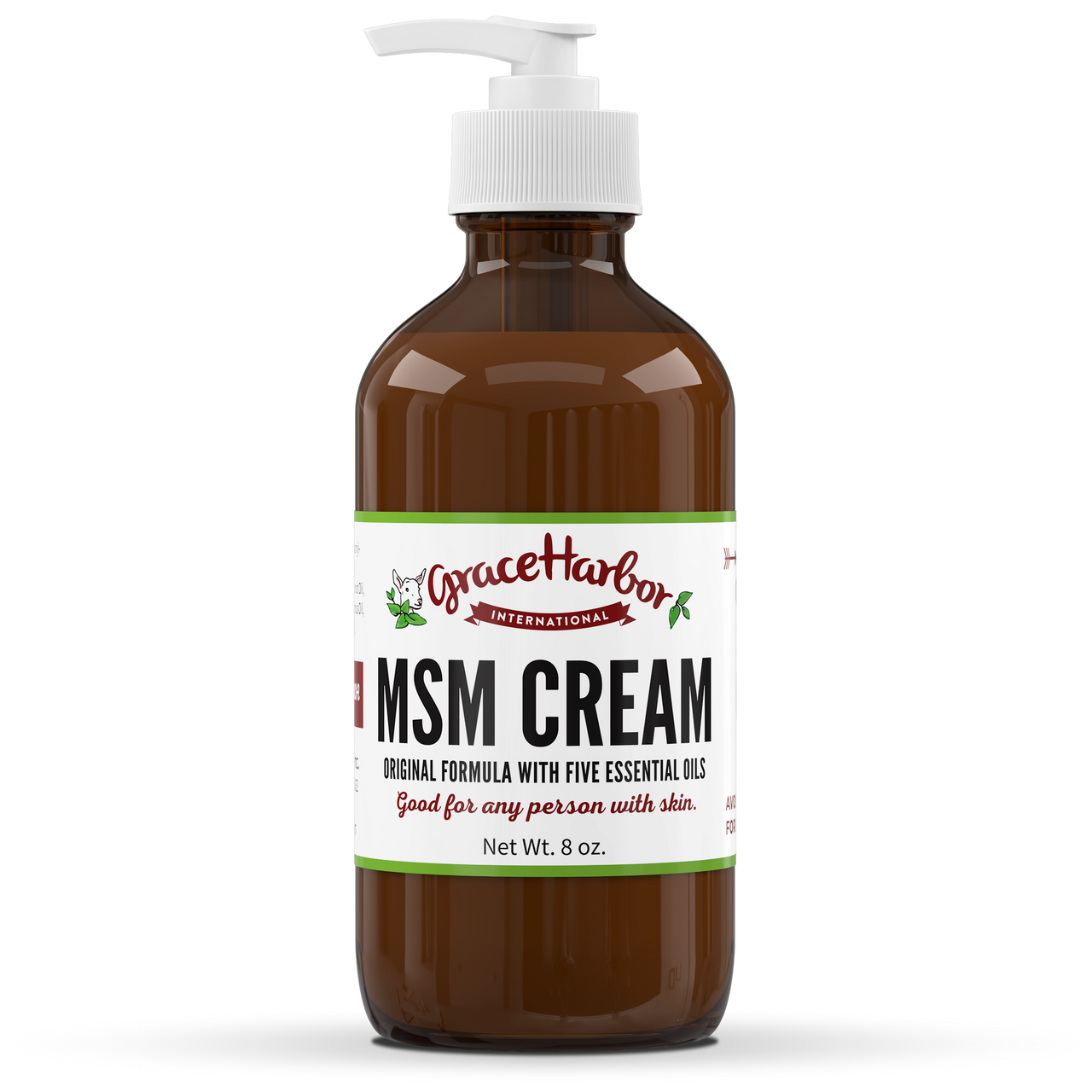 Original MSM Cream 8 Ounce Glass Bottle - Grace Harbor International